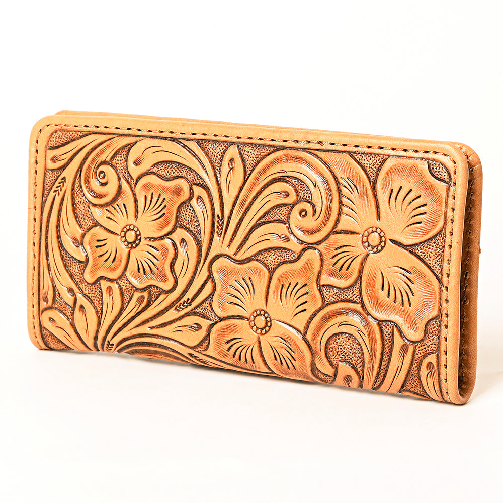 American Darling Wallet Hand Tooled Genuine Leather