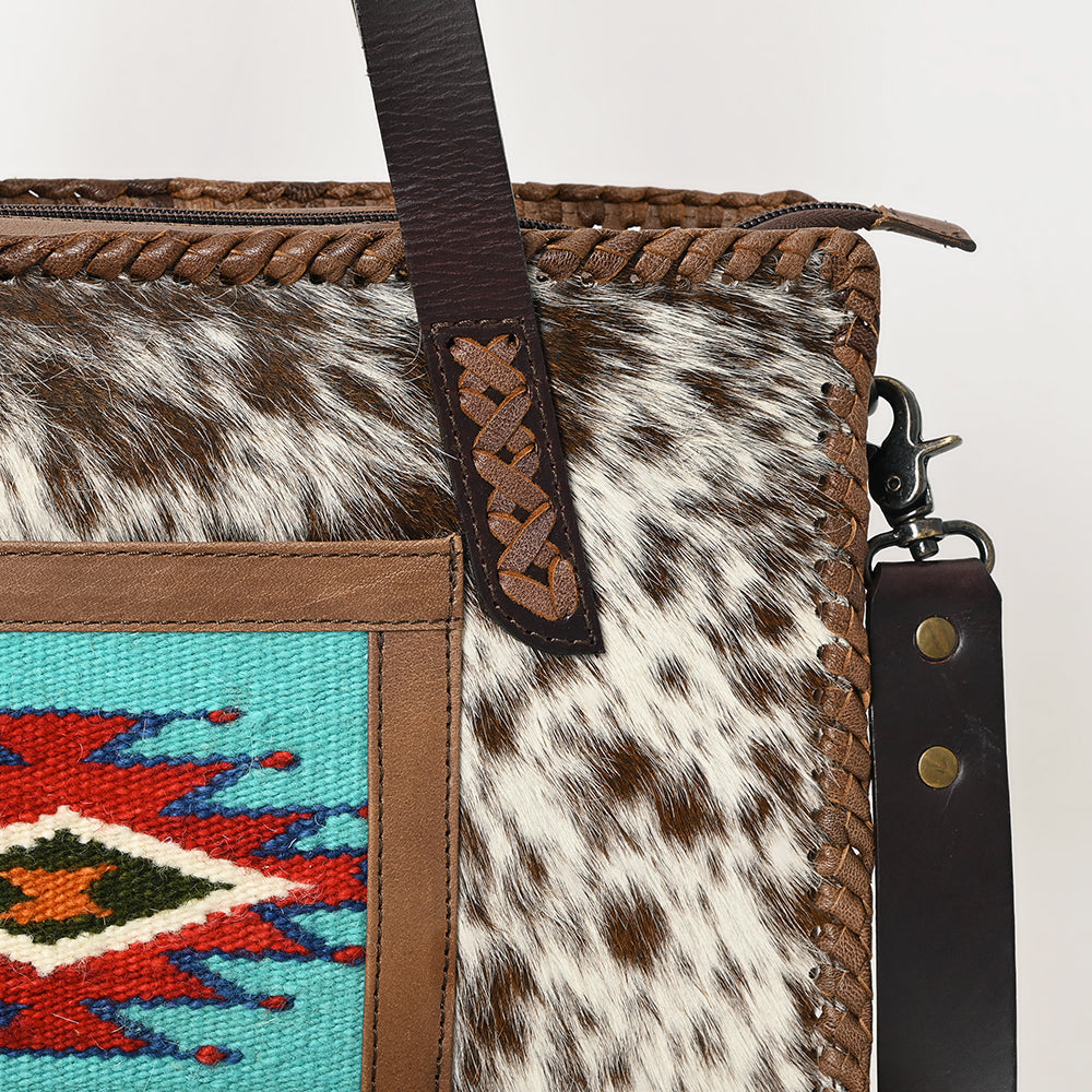 American Darling Saddle Blanket Hair-On Genuine Leather Tote