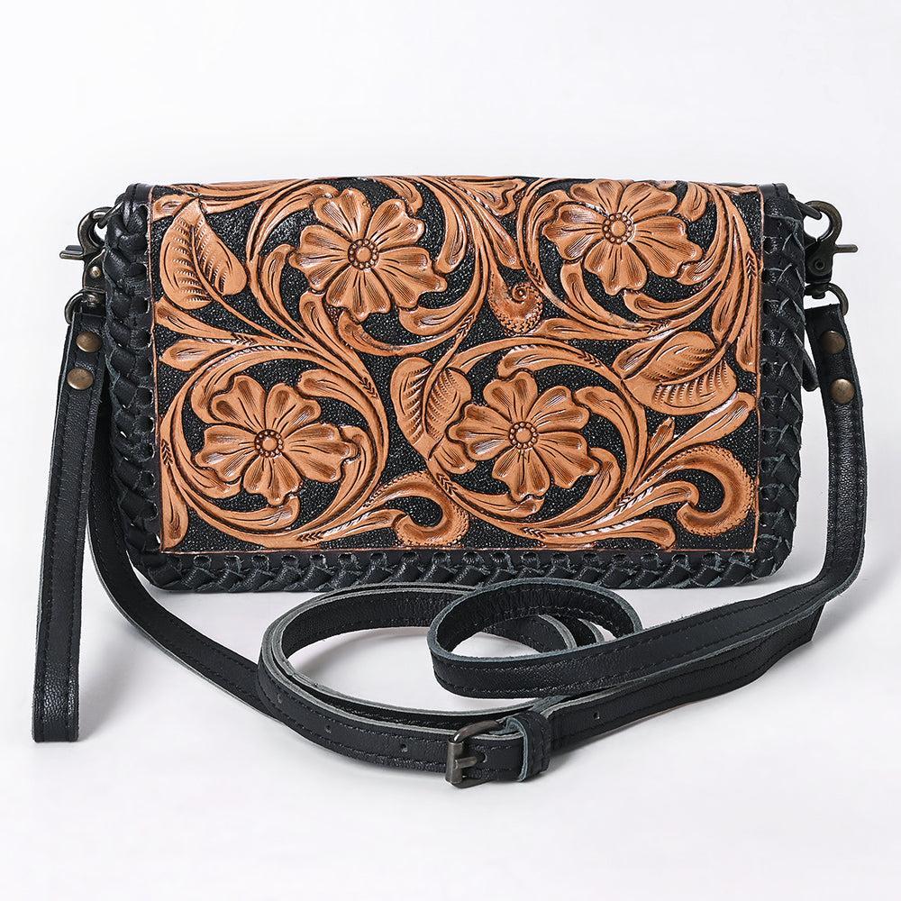 American Darling Hand-Tooled Genuine Leather Small Crossbody Bag