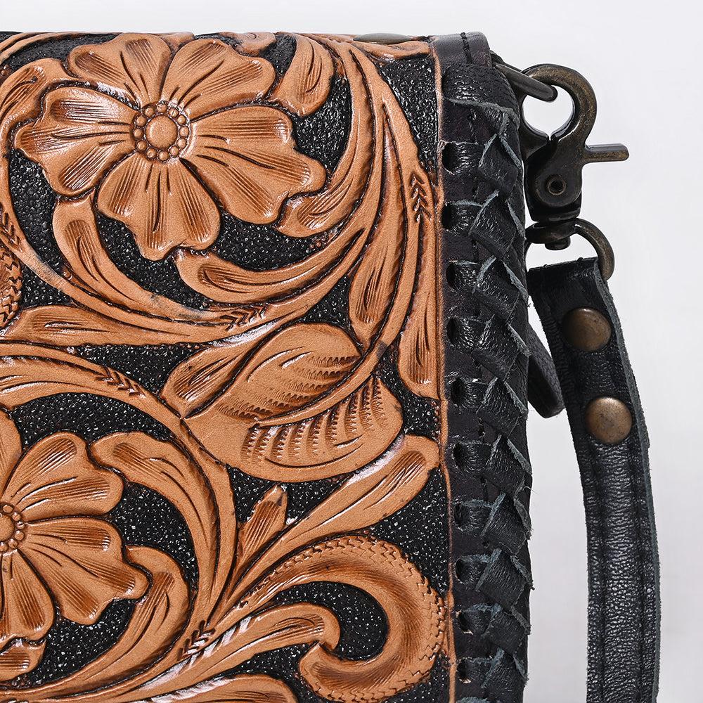 American Darling Hand-Tooled Genuine Leather Small Crossbody Bag