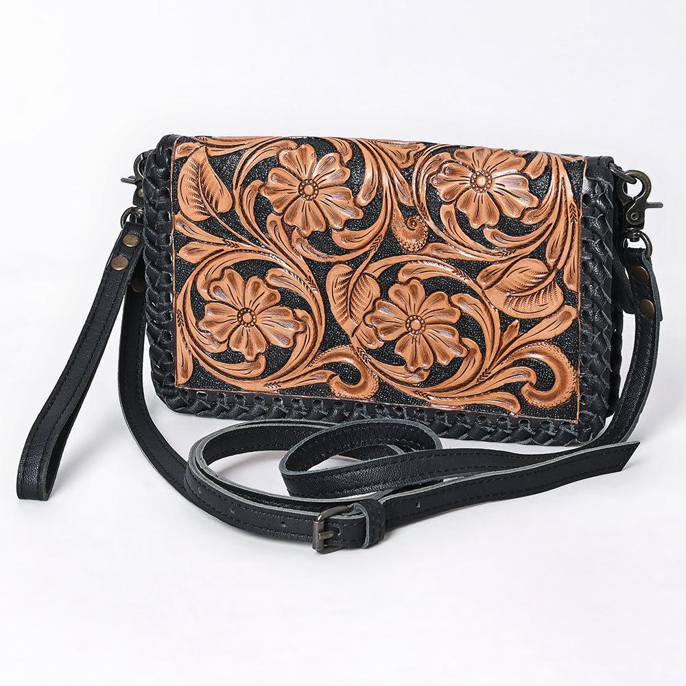 American Darling Hand-Tooled Genuine Leather Small Crossbody Bag