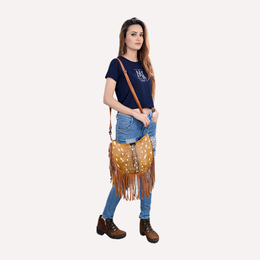 American Darling Hand Tooled Hair-On Genuine Leather