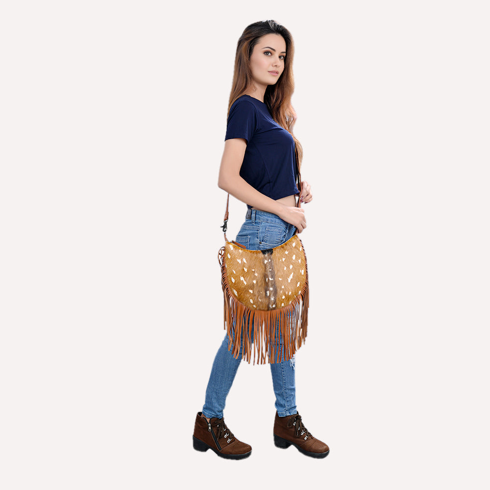 American Darling Hand Tooled Hair-On Genuine Leather