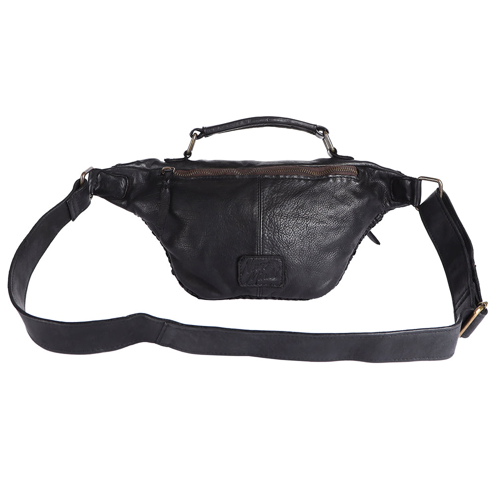 Never Mind Fanny Pack Vintage Handmade Genuine Cowhide Leather