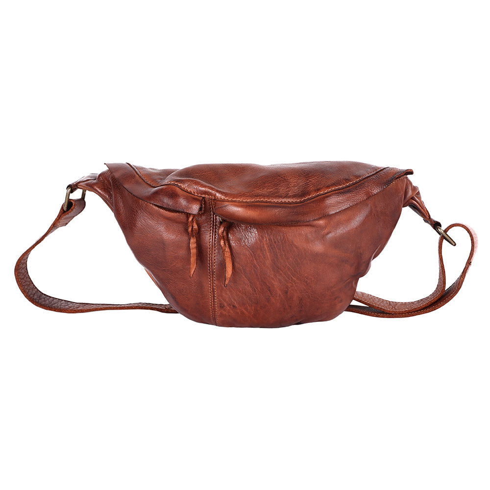 Never Mind Fanny Pack Vintage Handmade Genuine Cowhide Leather