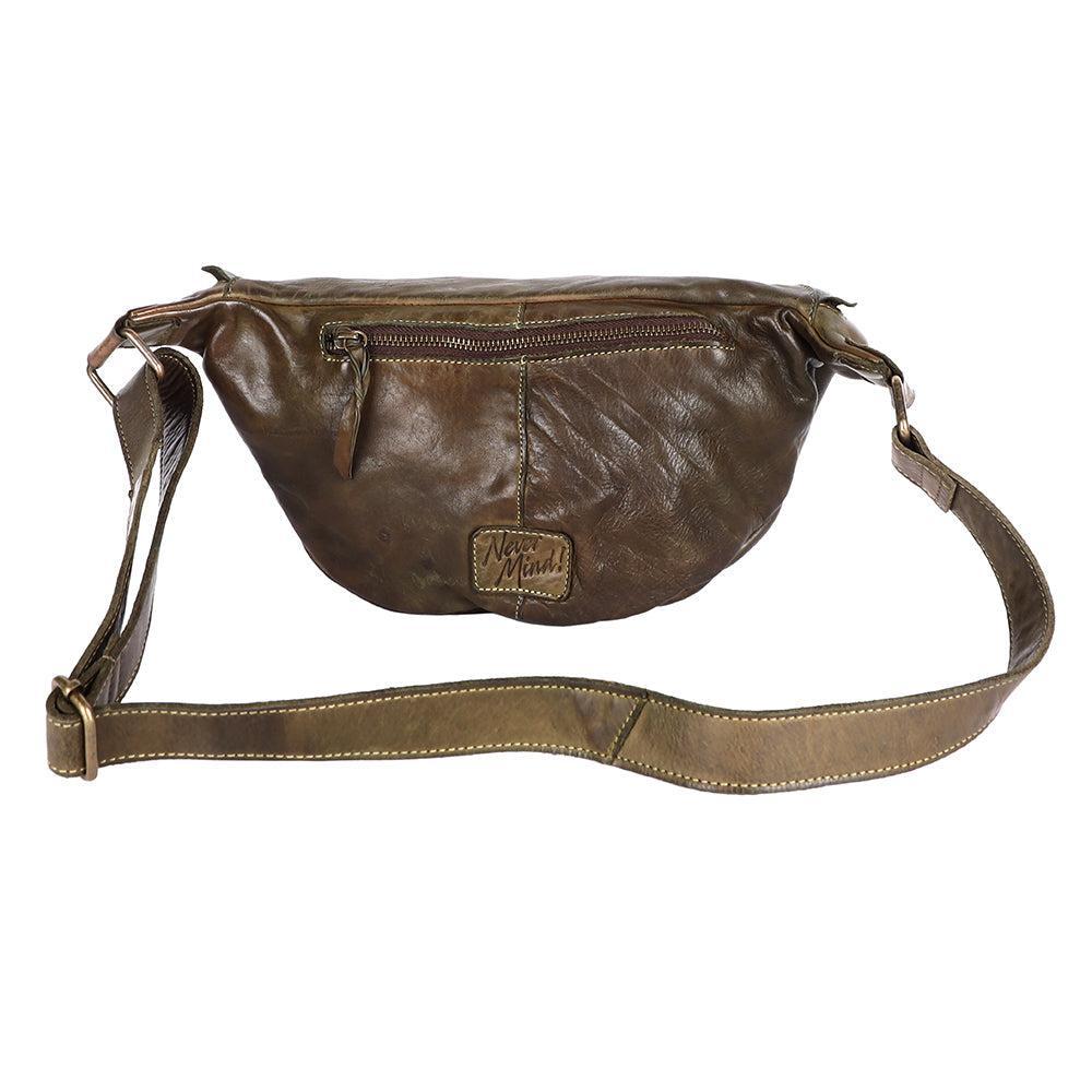 Never Mind Fanny Pack Vintage Handmade Genuine Cowhide Leather