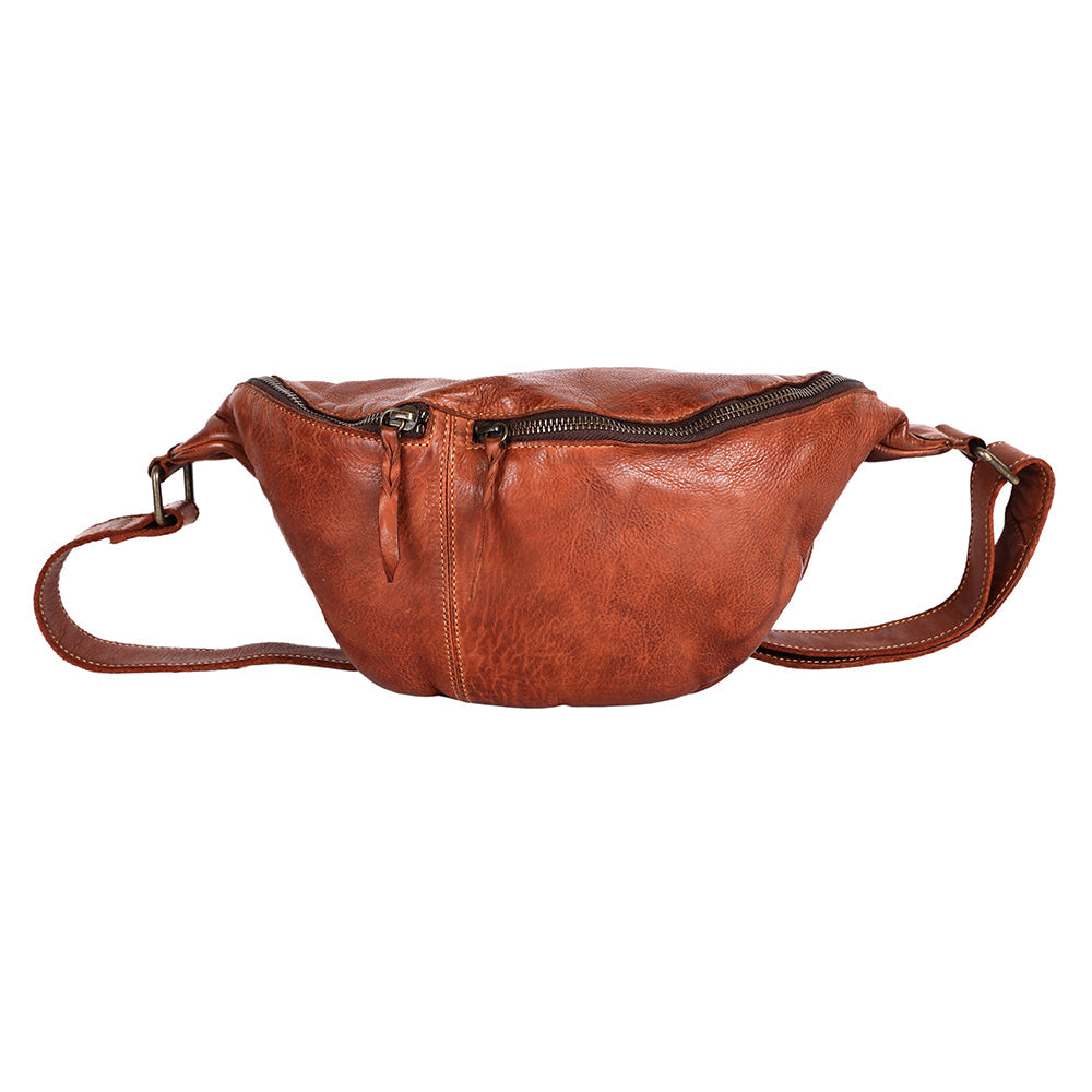Never Mind Fanny Pack Vintage Handmade Genuine Cowhide Leather