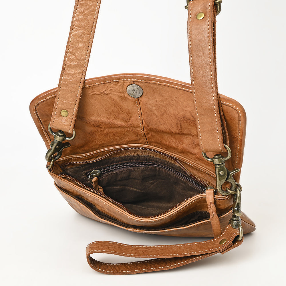Never Mind Small Crossbody Vintage Handmade Genuine Cowhide Leather