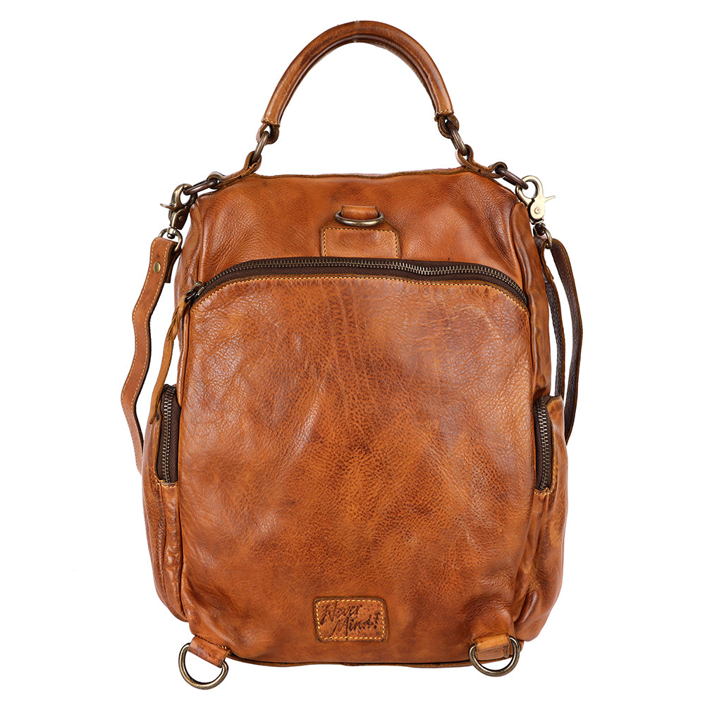 Never Mind Tote Vintage Handmade Genuine Cowhide Leather