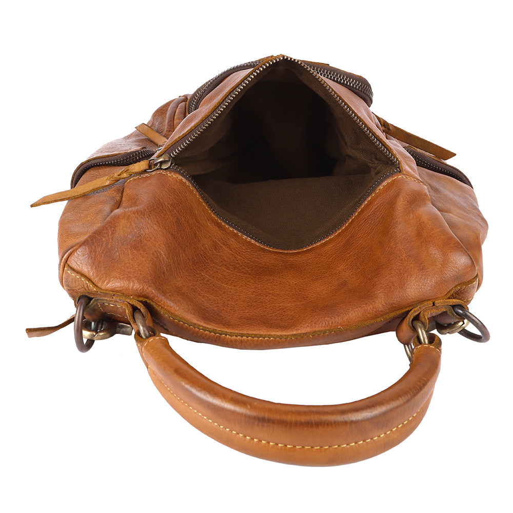 Never Mind Tote Vintage Handmade Genuine Cowhide Leather