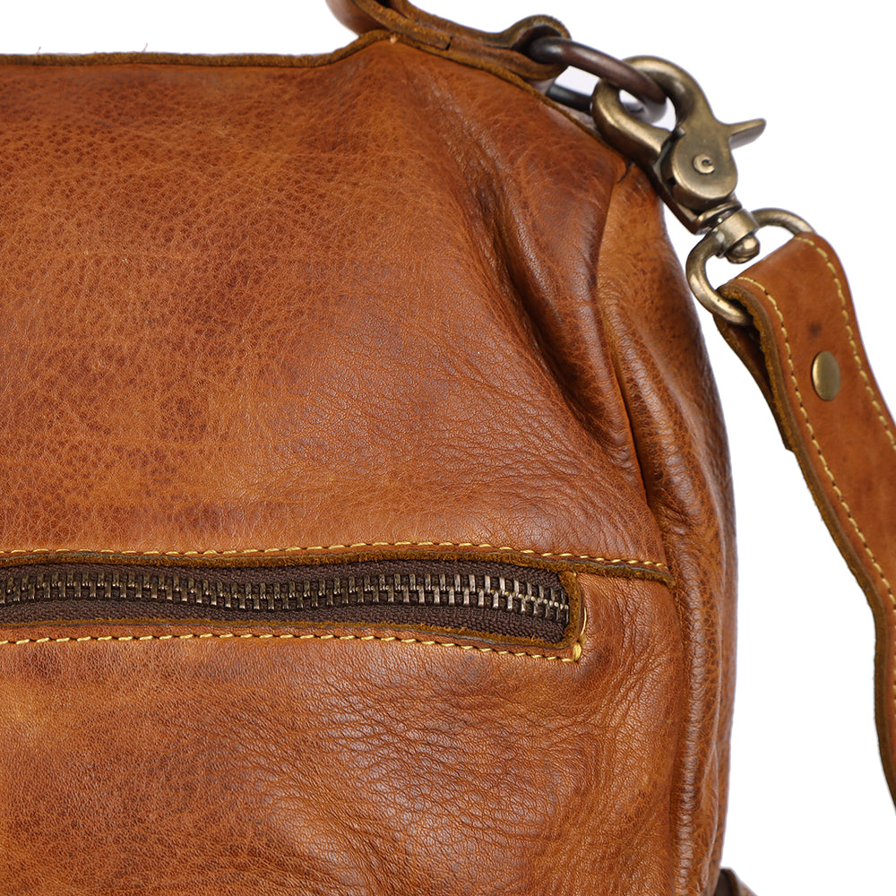 Never Mind Tote Vintage Handmade Genuine Cowhide Leather