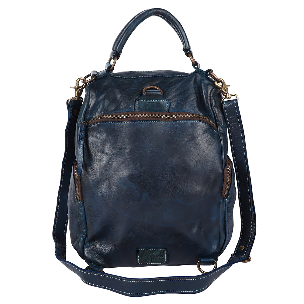 Never Mind Backpack Vintage Handmade Genuine Cowhide Leather