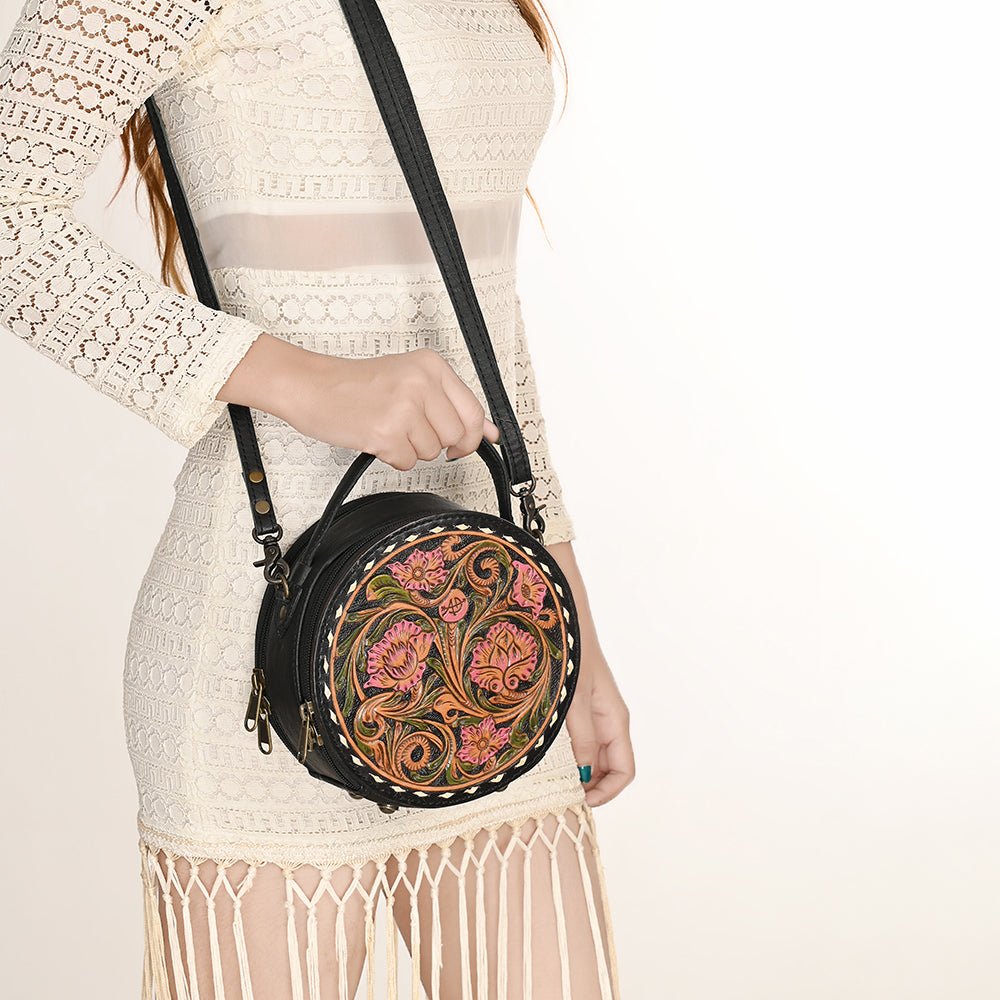 American Darling Canteen Hand Tooled Genuine Leather