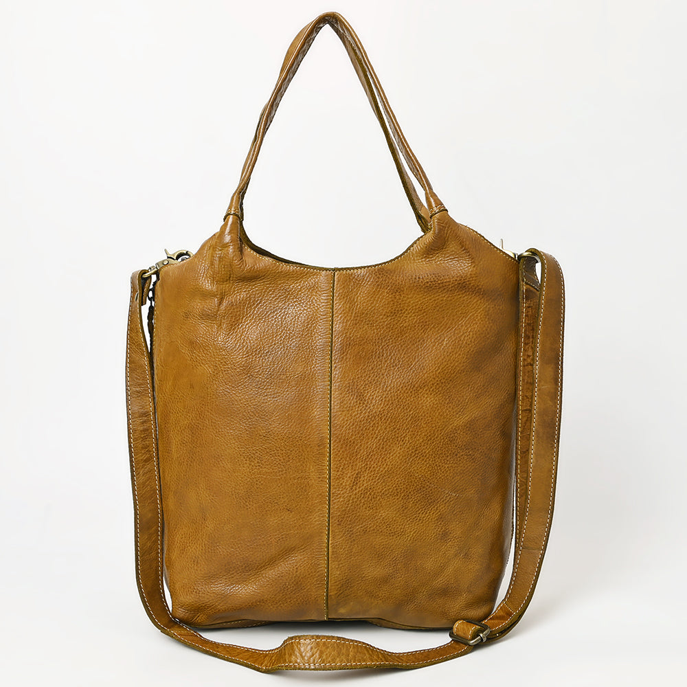 Never Mind Tote Vintage Handmade Genuine Cowhide Leather