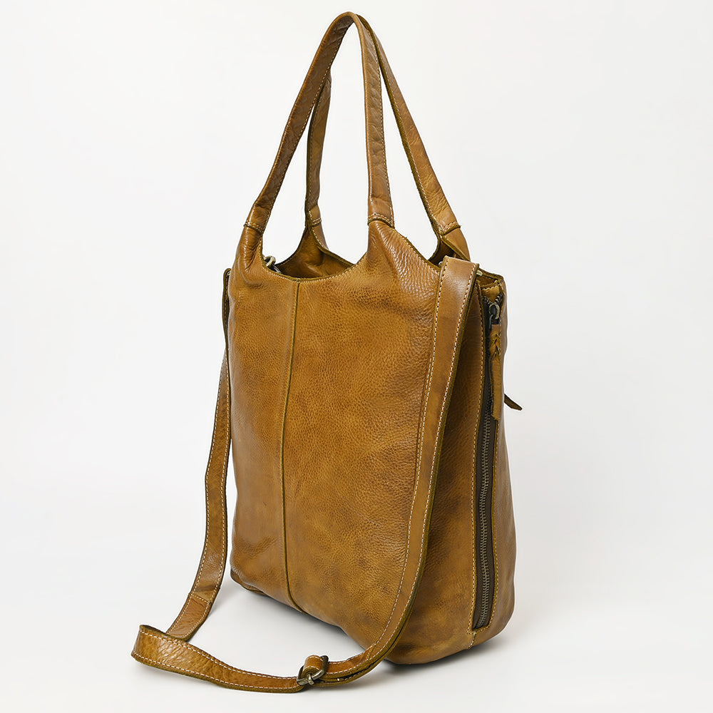Never Mind Tote Vintage Handmade Genuine Cowhide Leather