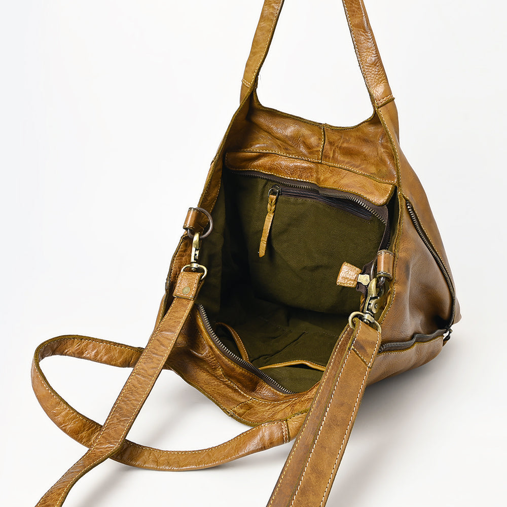 Never Mind Tote Vintage Handmade Genuine Cowhide Leather