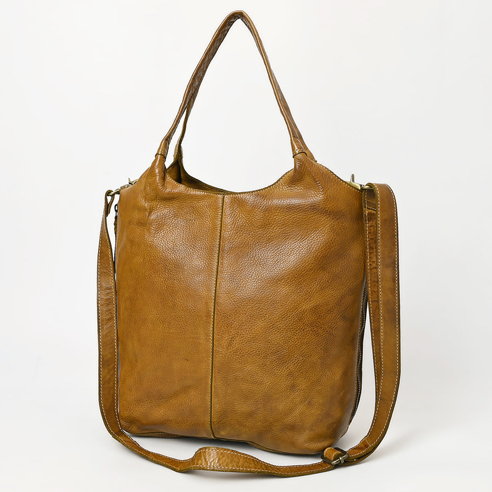 Never Mind Tote Vintage Handmade Genuine Cowhide Leather