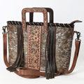 American Darling Hand-Tooled Hair-On Genuine Leather Tote