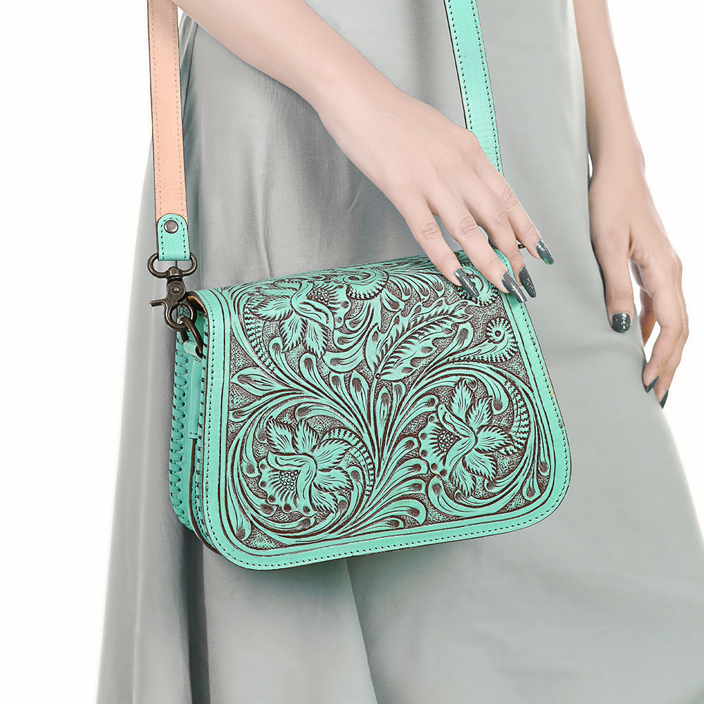 American Darling Hand-Tooled Genuine Leather Bag