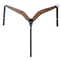 Hilason Horse Floral Hand Carved American Leather Breast Collar Headstall Brown