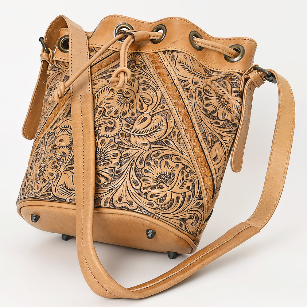 Ohlay Tote Hand Tooled Genuine Leather