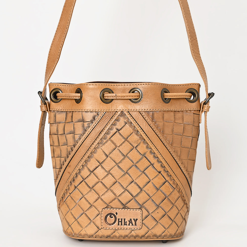 Ohlay Tote Hand Tooled Genuine Leather