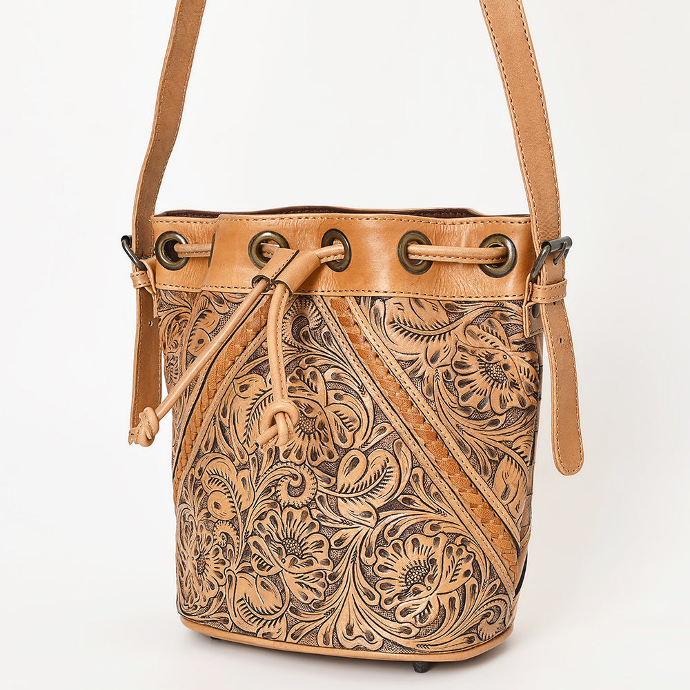 Ohlay Tote Hand Tooled Genuine Leather