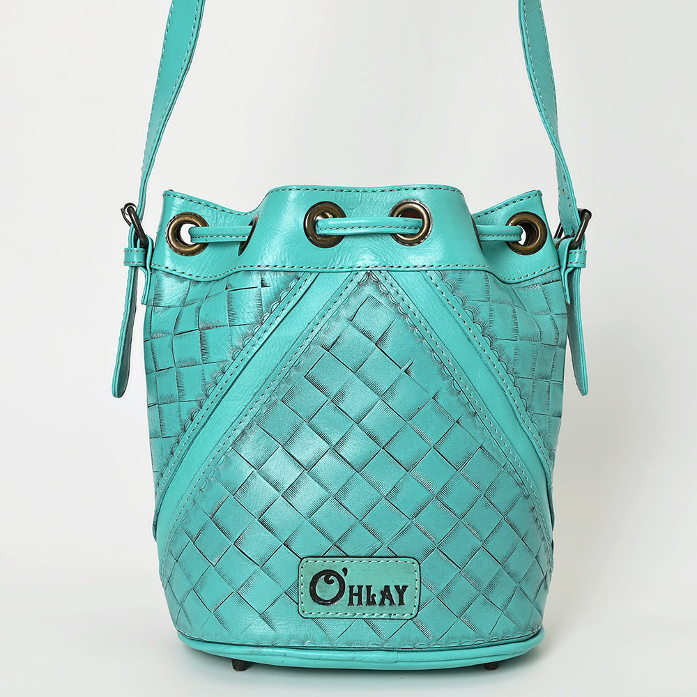 Ohlay Tote Hand Tooled Genuine Leather