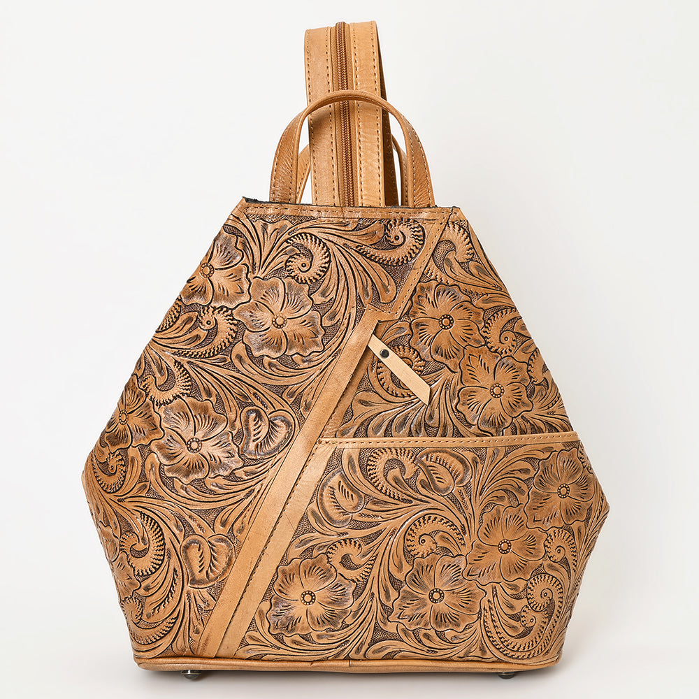 Ohlay Bags Backpack Hand Tooled Genuine Leather