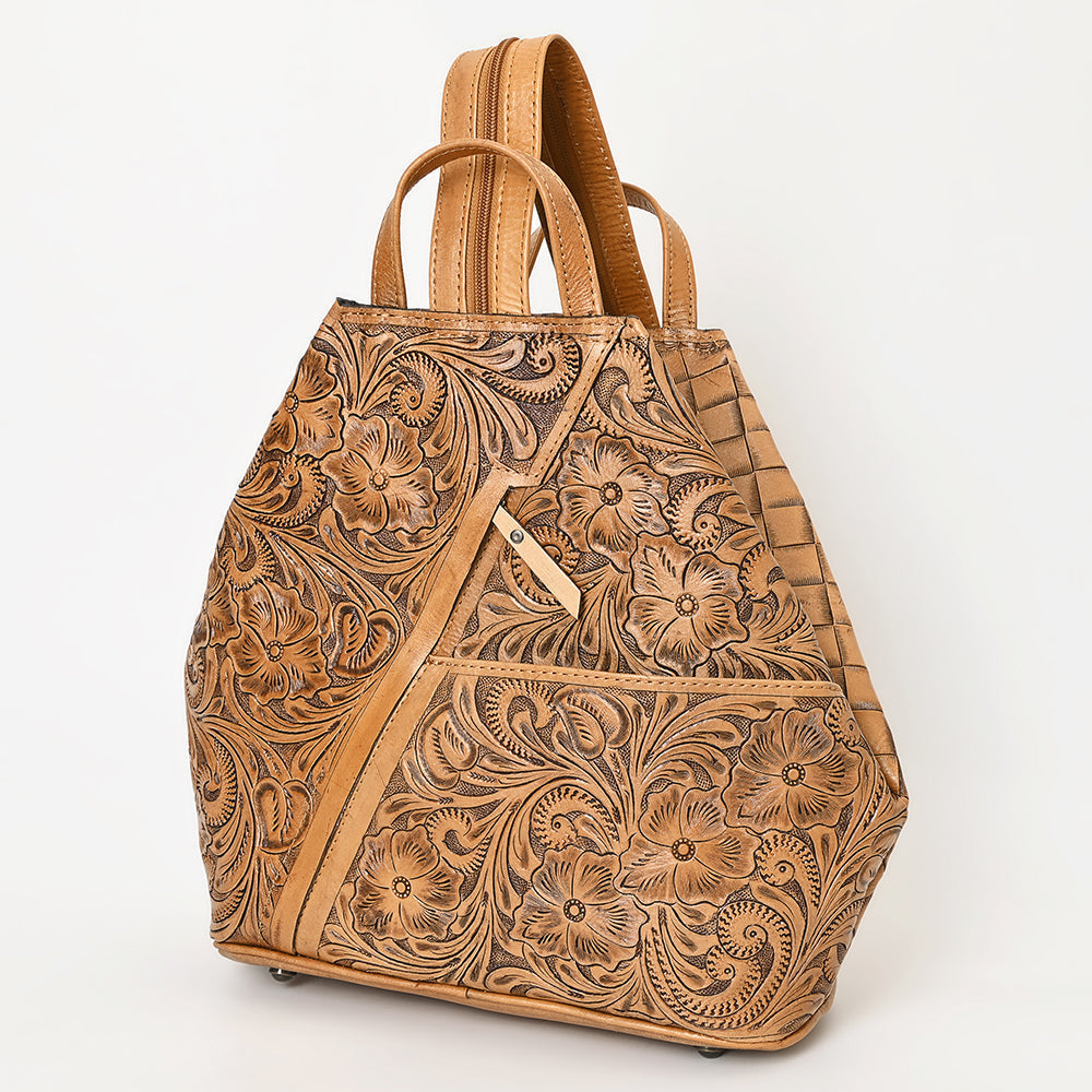Ohlay Bags Backpack Hand Tooled Genuine Leather