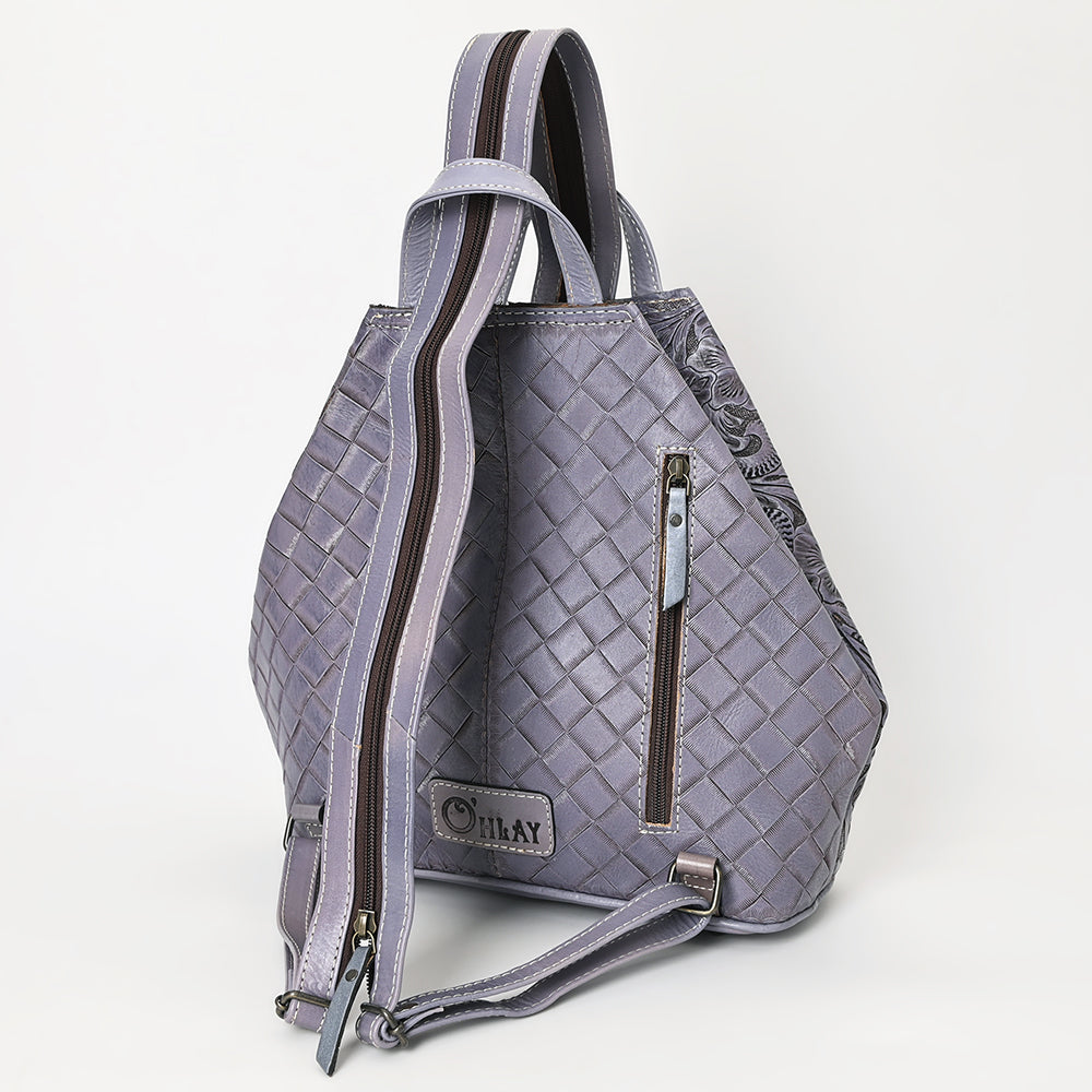 Ohlay Backpack Hand Tooled Genuine Leather