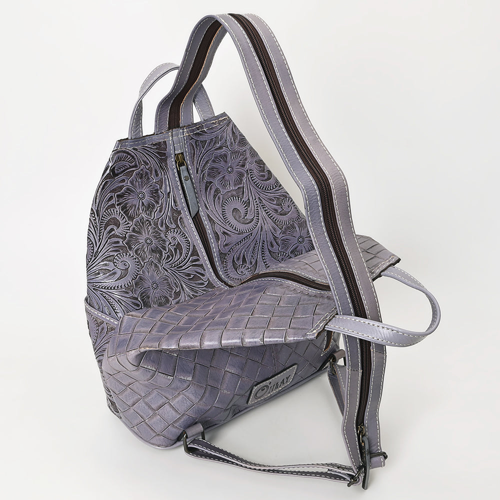 Ohlay Backpack Hand Tooled Genuine Leather