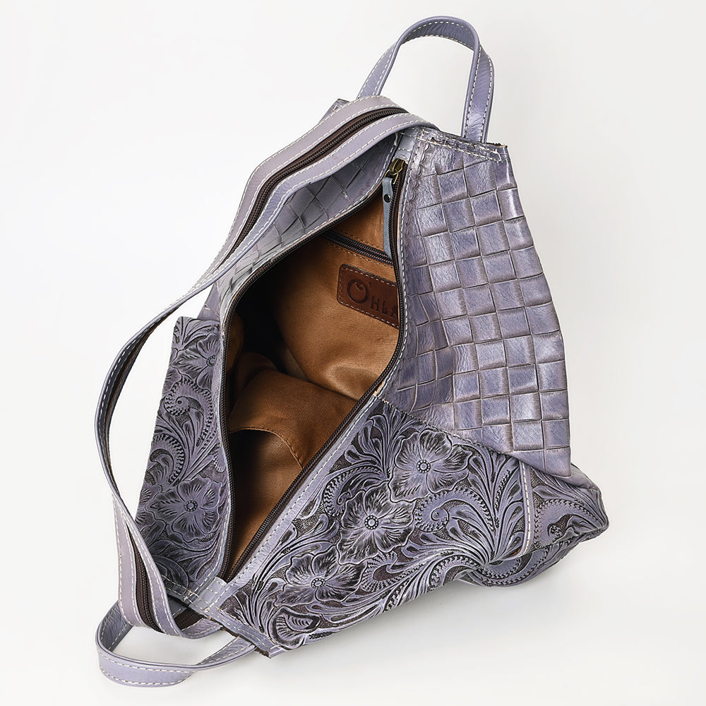 Ohlay Backpack Hand Tooled Genuine Leather