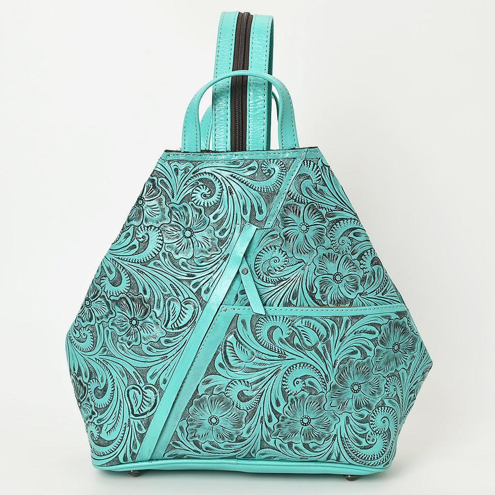 OHLAY Hand-Tooled Leather Backpack