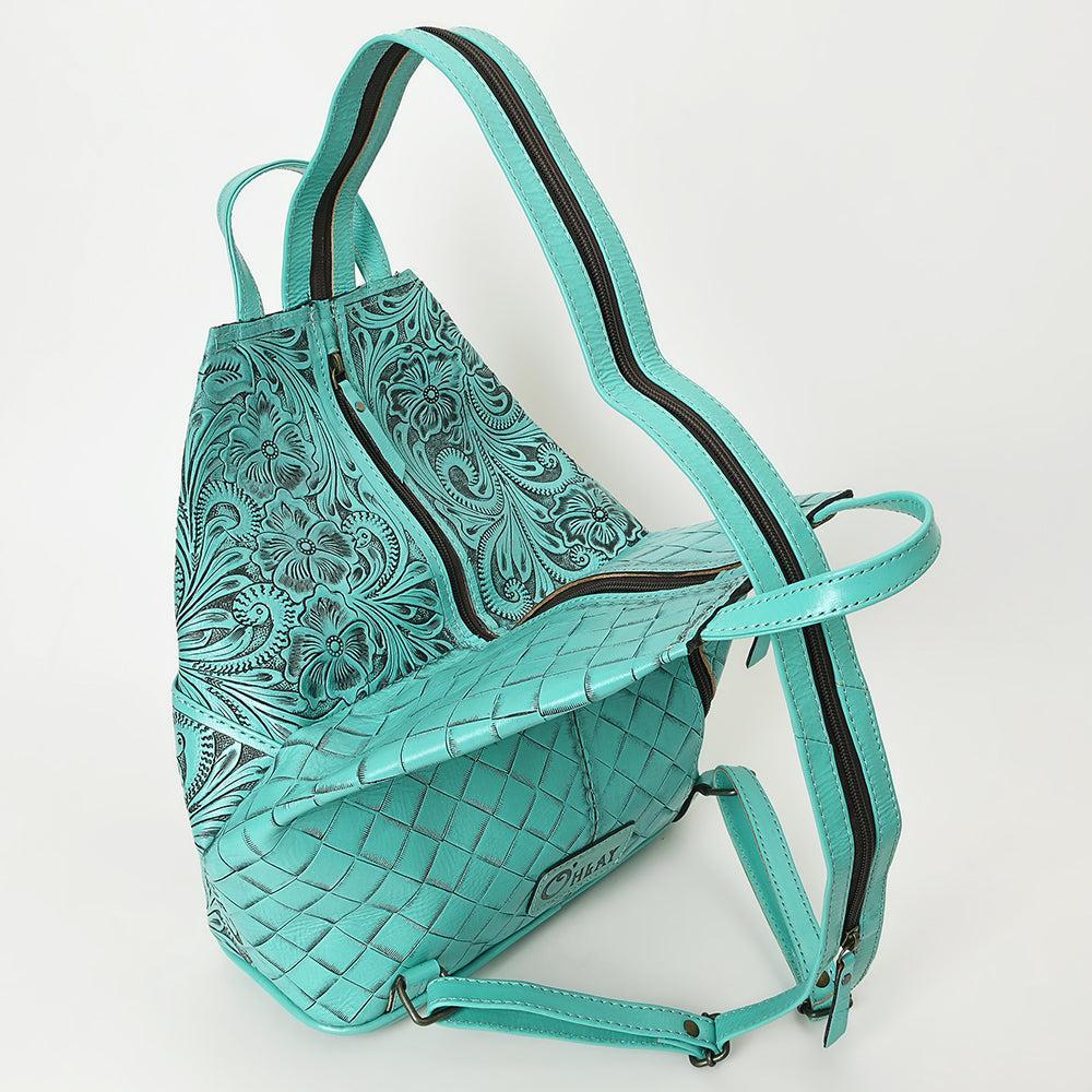 OHLAY Hand-Tooled Leather Backpack