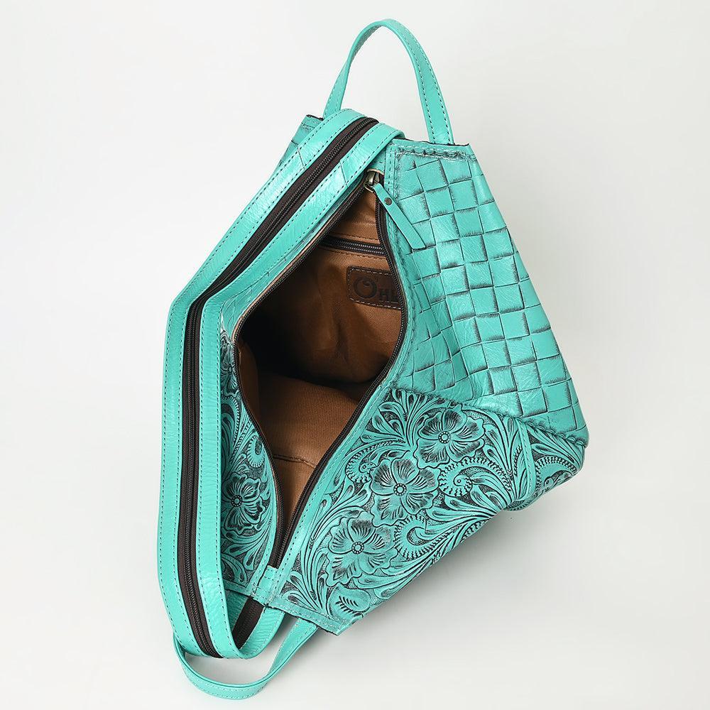 OHLAY Hand-Tooled Leather Backpack