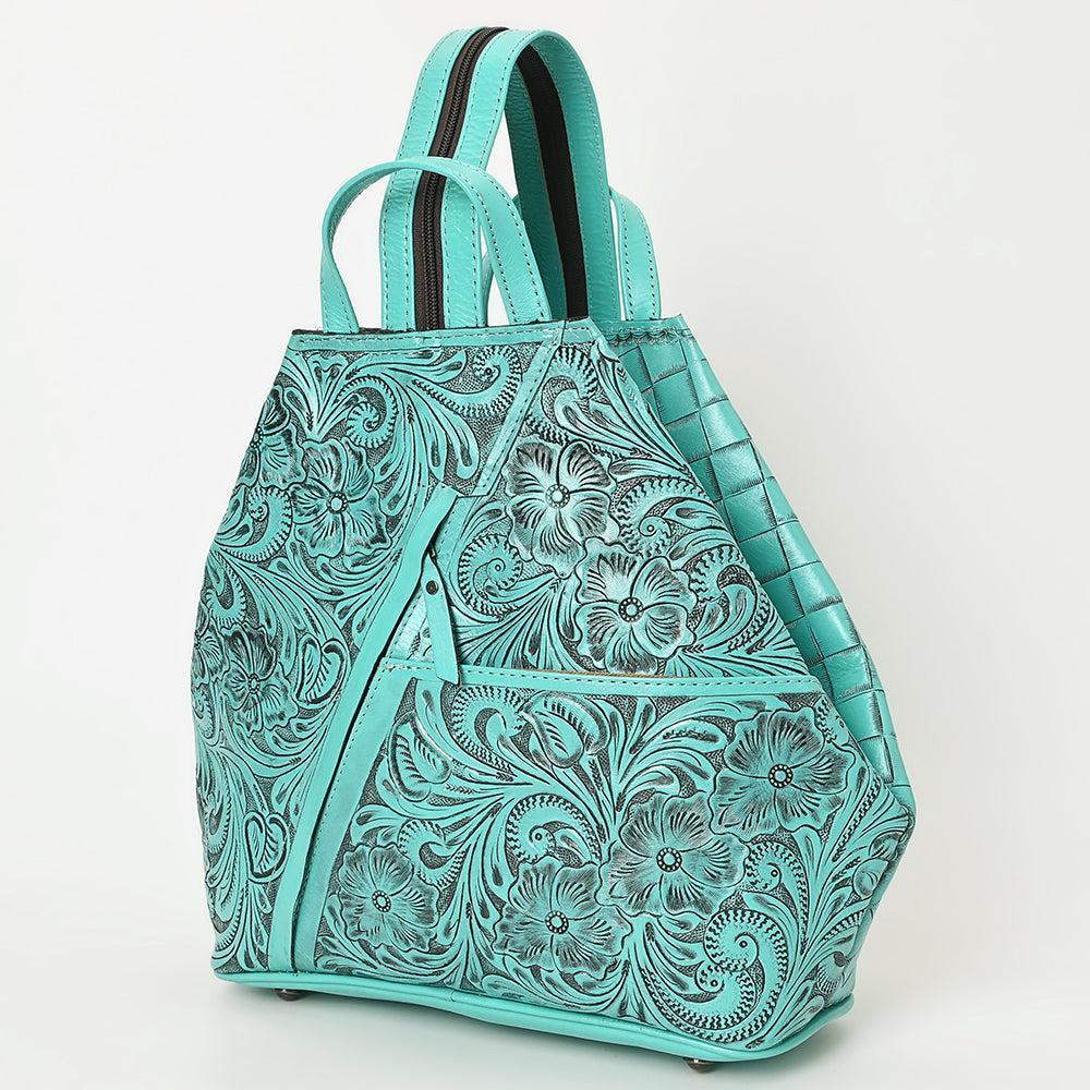 OHLAY Hand-Tooled Leather Backpack