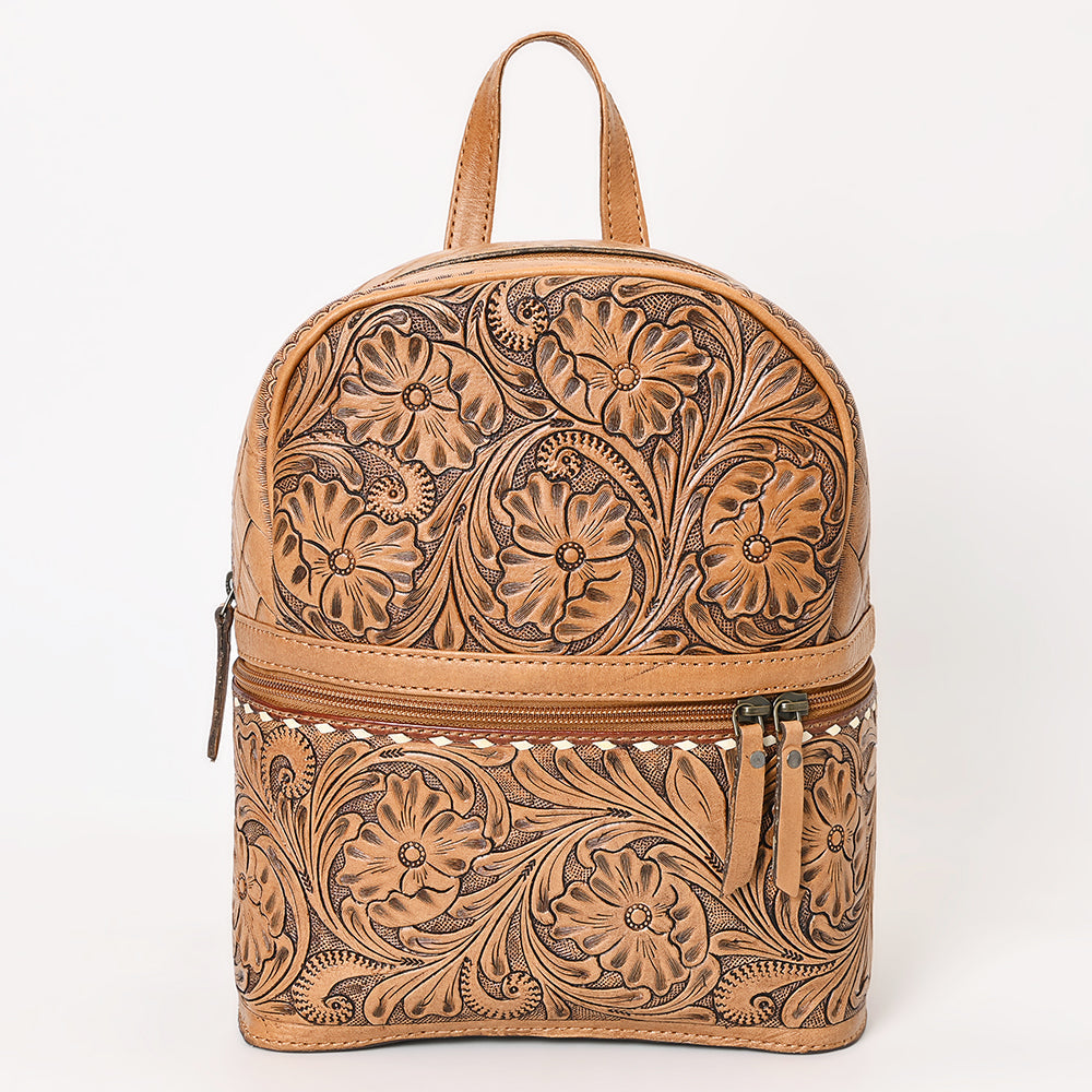 Ohlay Backpack Hand Tooled Genuine Leather