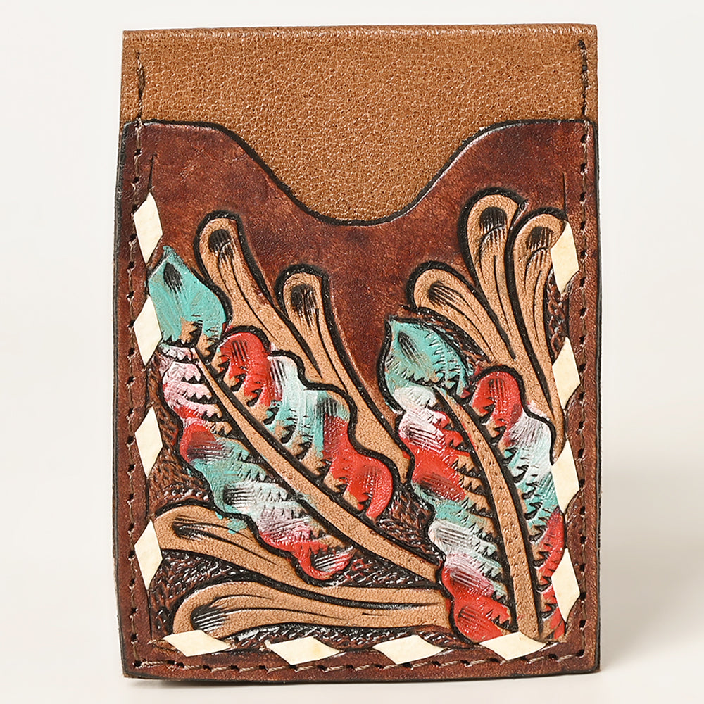 Ohlay Ohccg102a Card-Holder Hand Tooled Genuine Leather