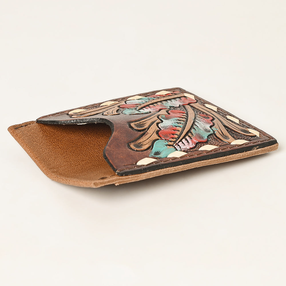 Ohlay Ohccg102a Card-Holder Hand Tooled Genuine Leather