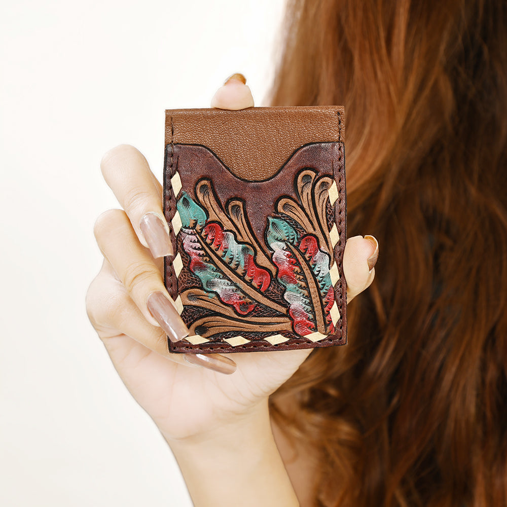 Ohlay Ohccg102a Card-Holder Hand Tooled Genuine Leather