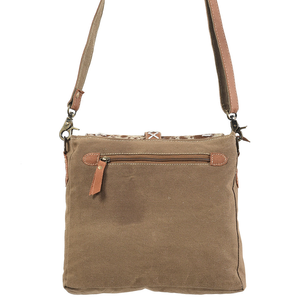 Ohlay Hobo Upcycled Wool Upcycled Canvas Hair-on Genuine Leather