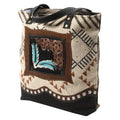 OHLAY Hand-Tooled Upcycled Canvas Leather Tote