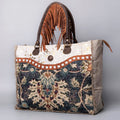 Ohlay Weekender Upcycled Canvas Hair-on Genuine Leather
