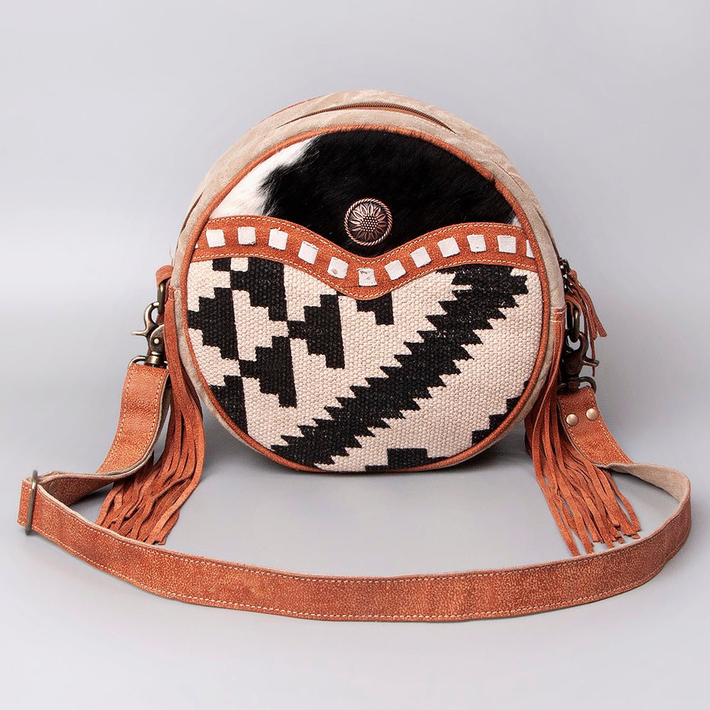 OHLAY Upcycled Wool Canvas Hair-On Canteen Bag