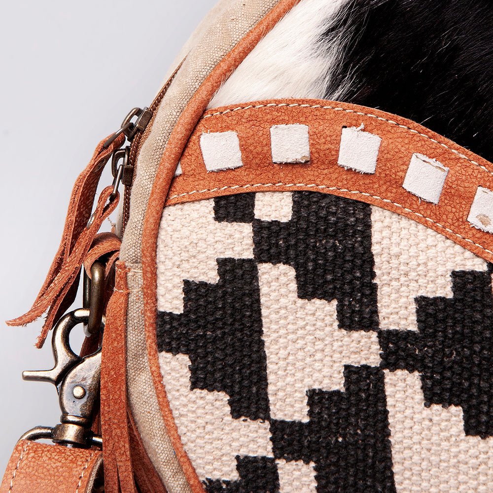 OHLAY Upcycled Wool Canvas Hair-On Canteen Bag