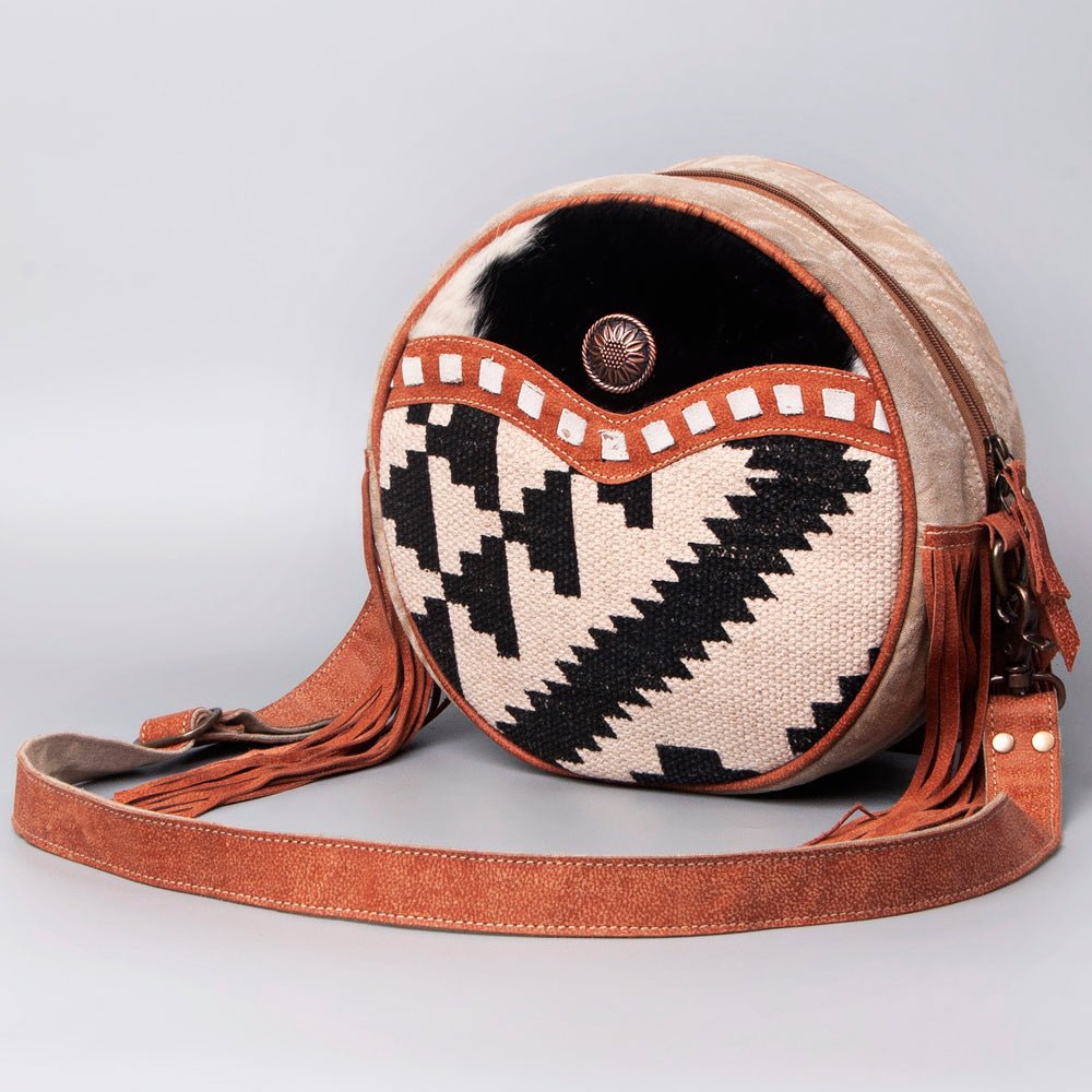 OHLAY Upcycled Wool Canvas Hair-On Canteen Bag
