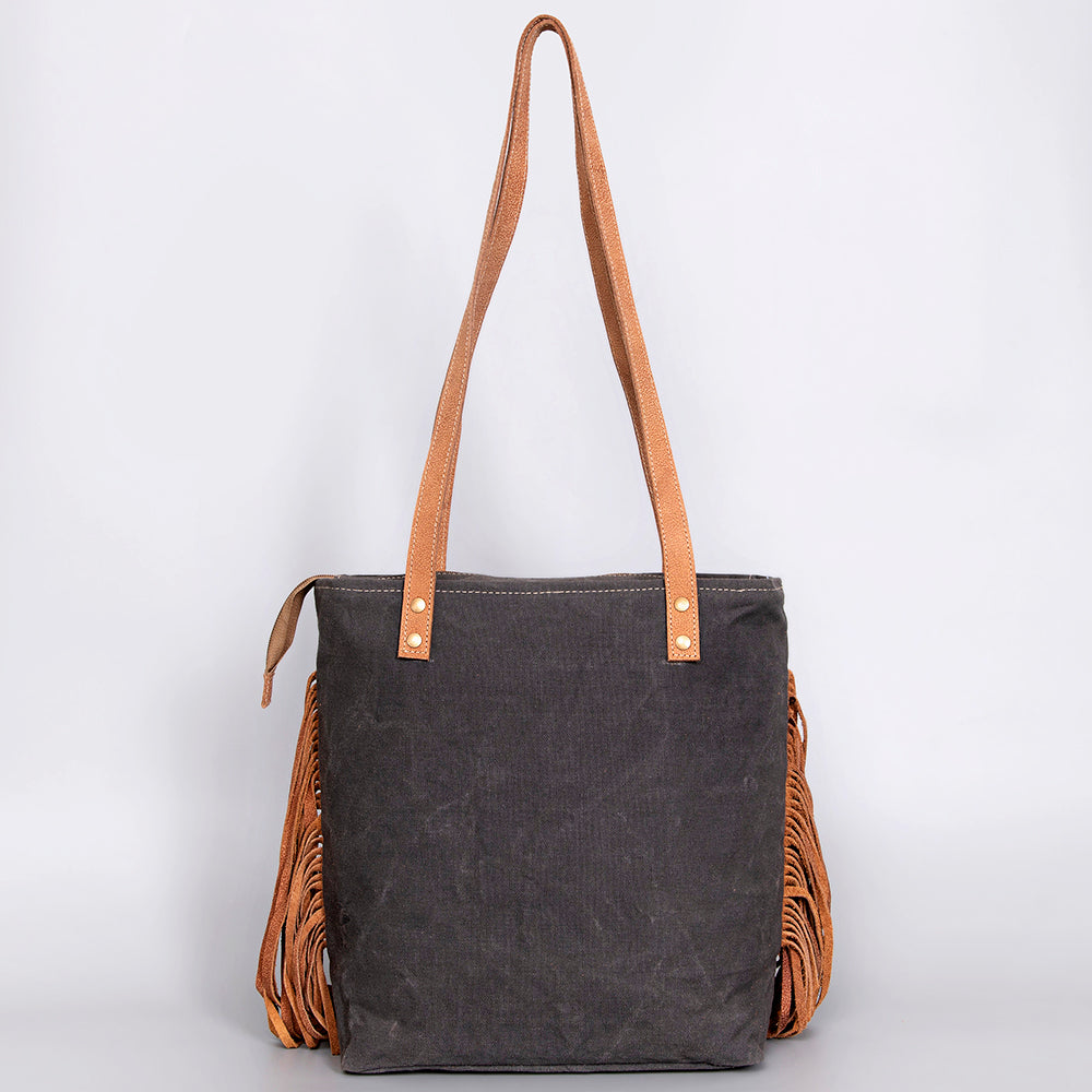 Ohlay Hobo Upcycled Canvas Hair-on Genuine Leather