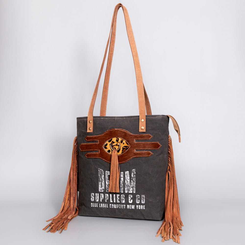 Ohlay Hobo Upcycled Canvas Hair-on Genuine Leather