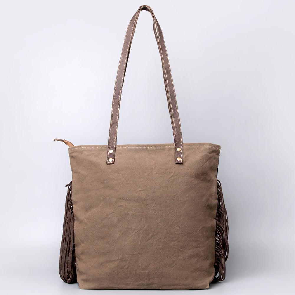 Ohlay Hobo Upcycled Canvas Embossed Hair-on Genuine Leather